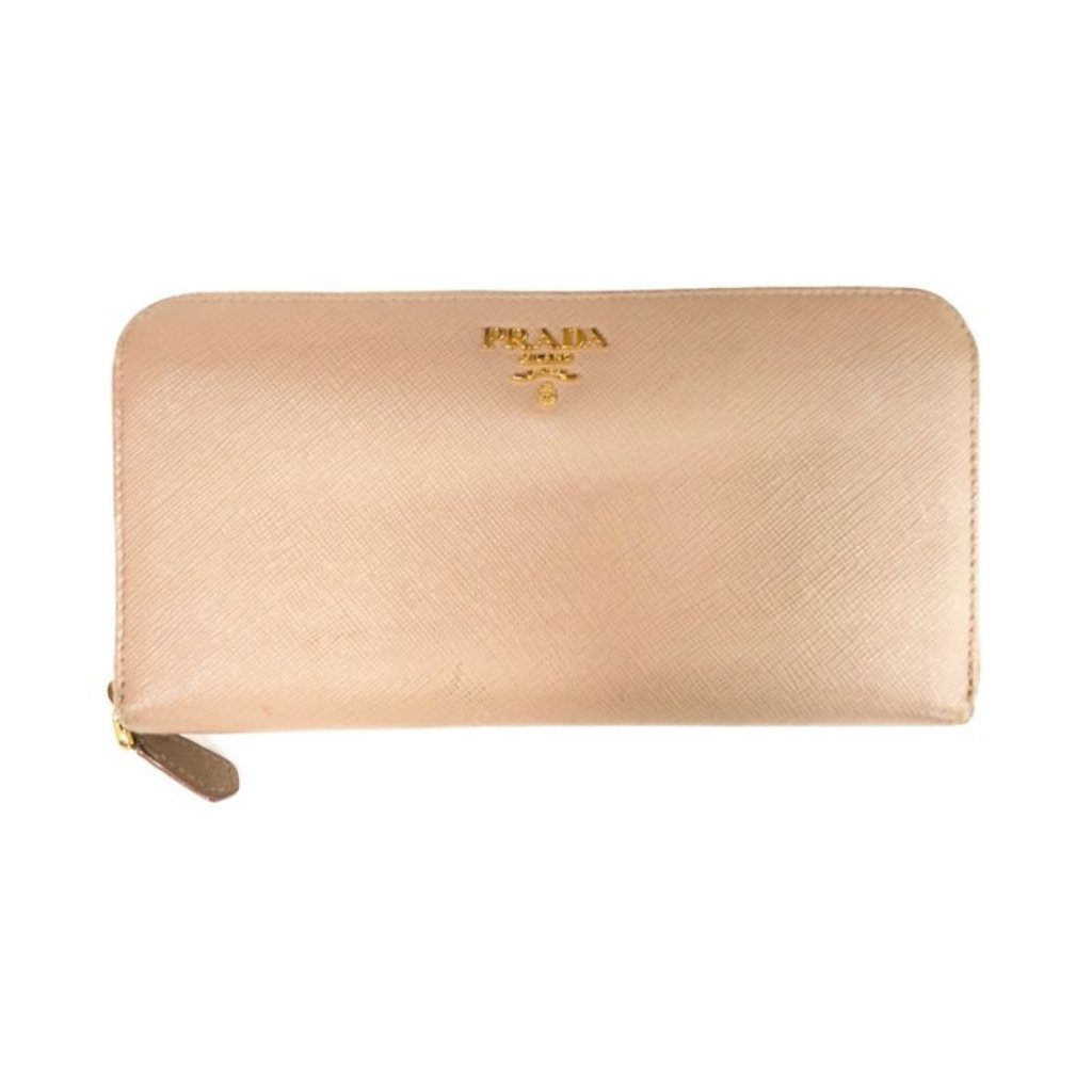 Prada Round Long Wallet Saffiano 1 Ml506 Pink